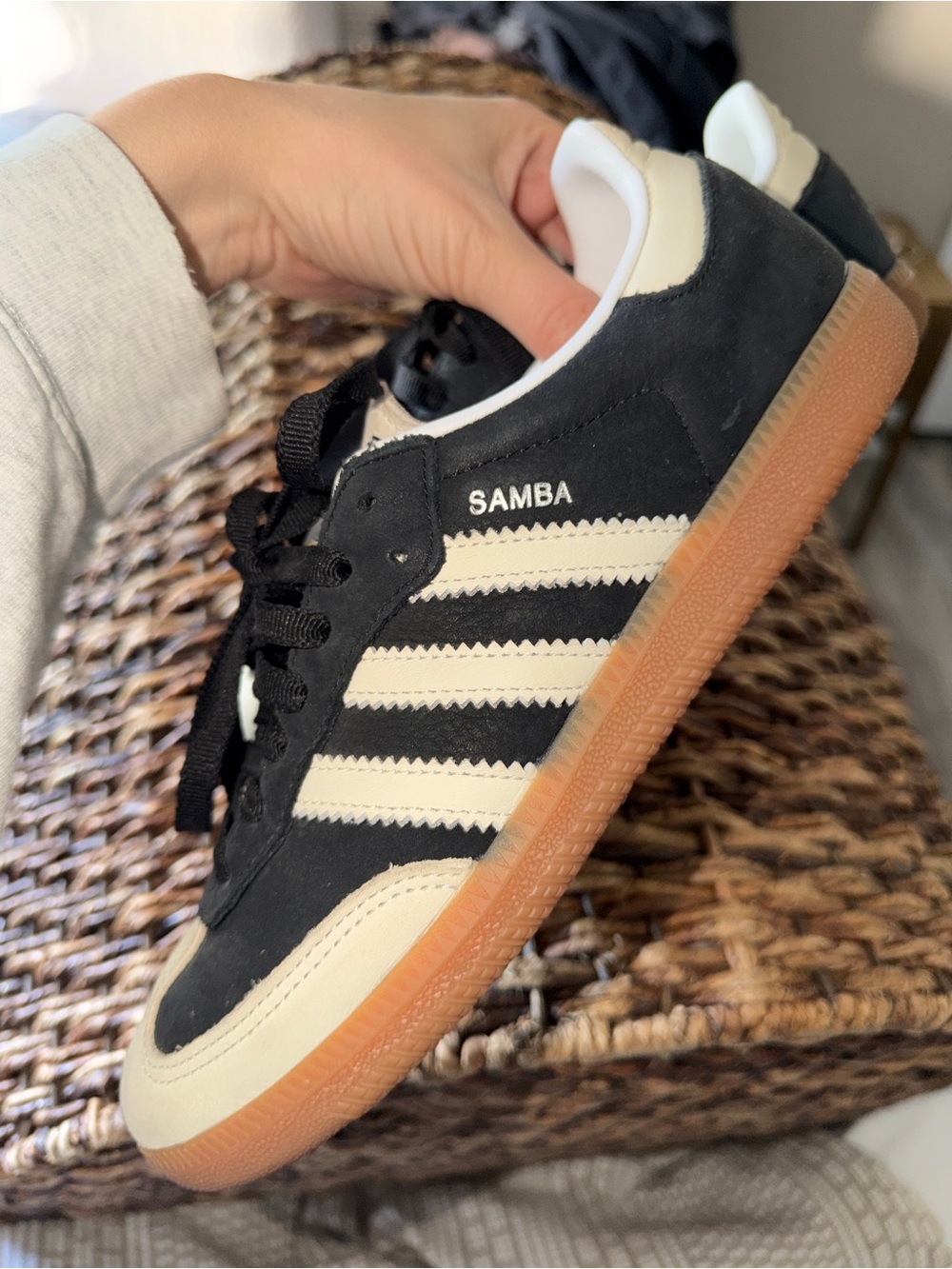 adidas Samba Black, White & Gum Low-Top Sneakers